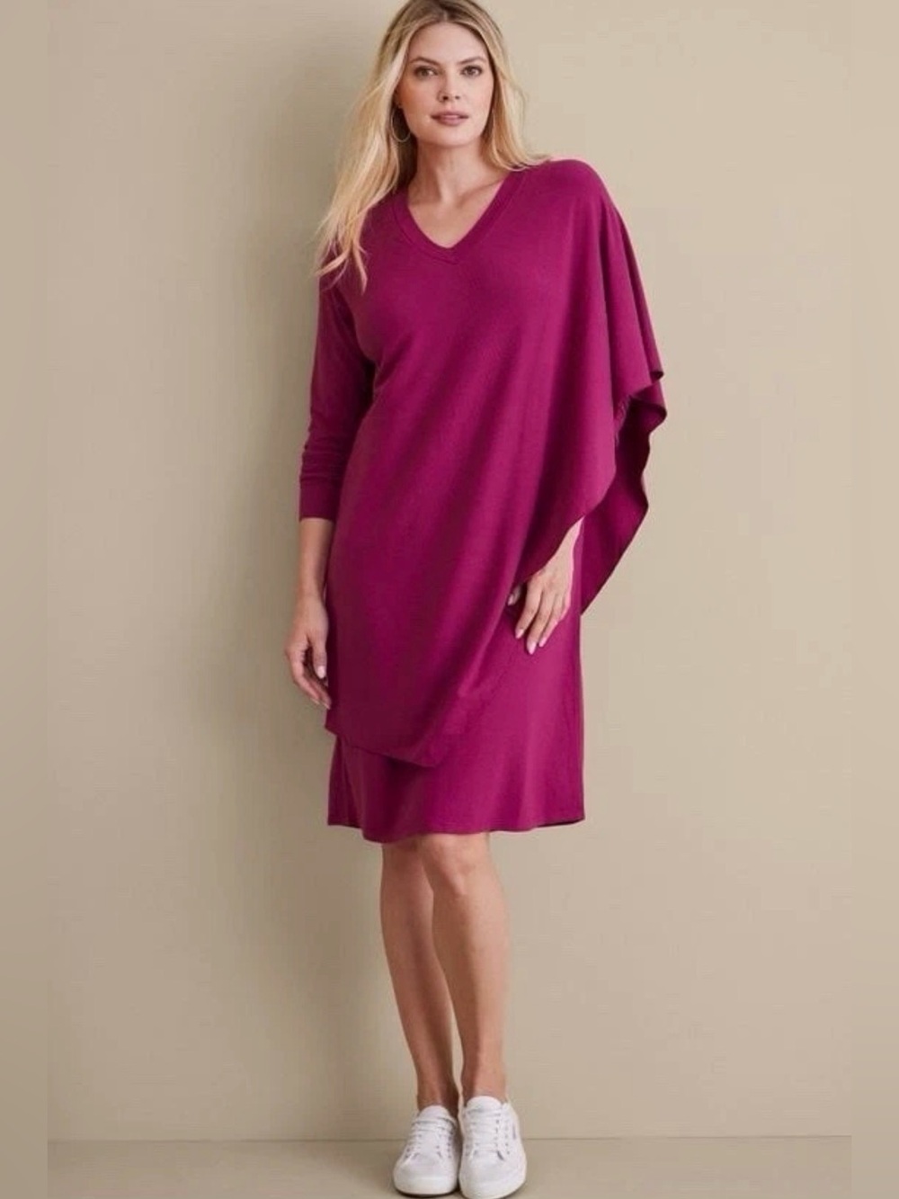 Soft Surroundings Marla Dress Dark Fuchsia Sz Small New